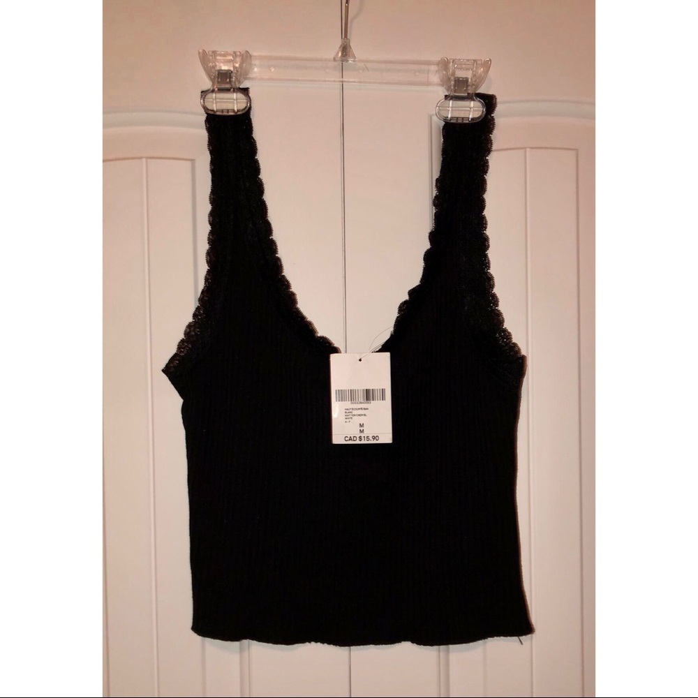 Black Cropped Tank Top